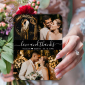 黒エレガントい3枚の写真結婚の感謝のマグネット マグネット