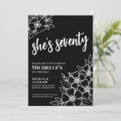 黒エレガントい70th誕生日パーティー 招待状 (スタンド正面)