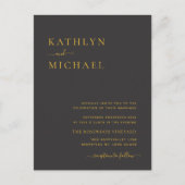 黒エレガントいQRコードが一つモダン結婚で インビテーションポストカード (正面)