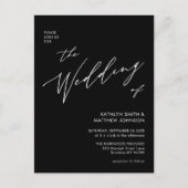 黒エレガントいQRコードが一つモダン結婚で インビテーションポストカード (正面)