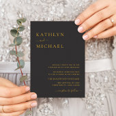 黒エレガントいQRコードが一つモダン結婚で 招待状