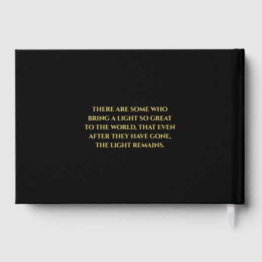 黒エレガントお祝いの写真追悼碑 ゲストブック (裏面)