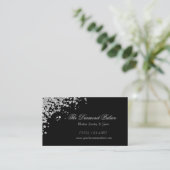 黒エレガントく散乱したダイヤモンド宝石 名刺 (スタンド正面)