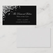 黒エレガントく散乱したダイヤモンド宝石 名刺 (正面/裏面)