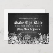 黒エレガントく輝く日ビクトリアン付を保存 案内ポストカード (正面/裏面)