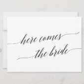 黒エレガントここ来ザ花嫁サイン招待状 招待状 (裏面)