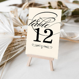 黒エレガントとアイボリーの書結婚道 テーブルナンバー