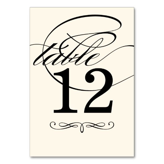 黒エレガントとアイボリーの書結婚道 テーブルナンバー (裏面)