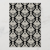 黒エレガントとアイボリーの書道のスクリプ結婚ト メニュー (裏面)