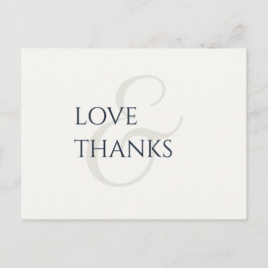 黒エレガントとアイボリーの非写真ありがとう ポストカード (正面)