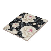 黒エレガントとアイボリーフローラ タイル (側面)