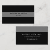 黒エレガントとグレーのシンプルビジネス・カード 名刺 (正面/裏面)