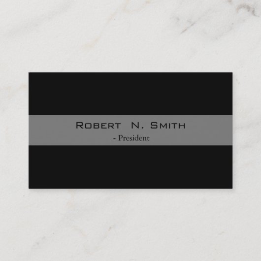 黒エレガントとグレーのシンプルビジネス・カード 名刺 (正面)