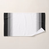 黒エレガントとグレーのストライプ バスタオルセット (ハンドタオル)