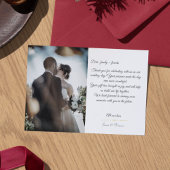 黒エレガントとグレー2フォトスクリプト結婚の サンキューカード