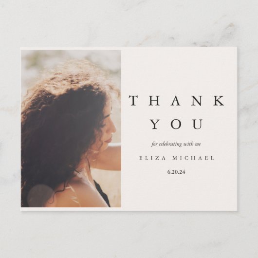 黒エレガントとトープブライダルシャワーありがとう ポストカード (正面)