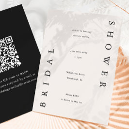 黒エレガントとトープブライダルシャワー 招待状