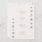 黒エレガントとトープブライダルシャワー 招待状 (正面)