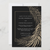 黒エレガントとトープ結婚式招待状 招待状 (正面)