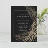 黒エレガントとトープ結婚式招待状 招待状 (スタンド正面)