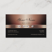 黒エレガントとバラの金ゴールドきらめくダイヤモンド 名刺 (裏面)