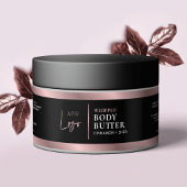 黒エレガントとバラの金ゴールドロゴの化粧用JARラベル ペットボトルラベル