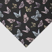 黒エレガントとパステルレインボーバタフライパターン 薄葉紙 (詳細)
