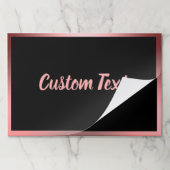 黒エレガントとピンクのスクリプト文字紙ランチョンマット ペーパーパッド (折り畳み)