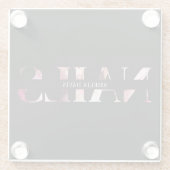 黒エレガントとピンクのネイルアーティスト ガラスコースター (裏面)