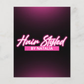 黒エレガントとピンクのヘアスタイリストの写真 チラシ (裏面)