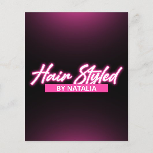 黒エレガントとピンクのヘアスタイリストの写真 チラシ (裏面)