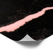 黒エレガントとピンクの大理石の爪、 ネイル「名前」 ポスター (角)