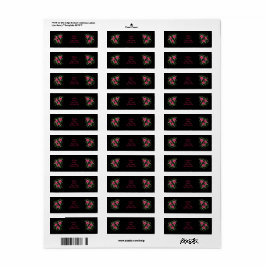 黒エレガントとピンクの差出人住所ラベル ラベル