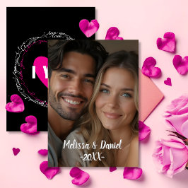 黒エレガントとピンクの愛バレンタインの写真 シーズンカード