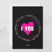 黒エレガントとピンクの愛バレンタインの写真 シーズンカード (裏面)