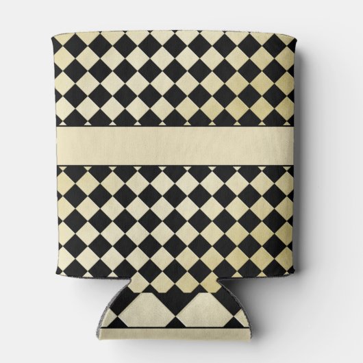 黒エレガントとフェイク金ゴールドチェッカー 缶クーラー (裏面)