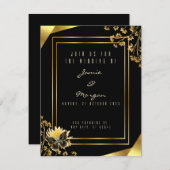 黒エレガントと光沢のある蝶の黒結婚の ノートカード (正面/裏面)