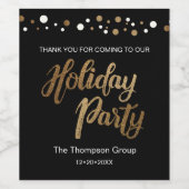 黒エレガントと印刷された金ゴールドパーソナライズされた ワインラベル (シングルラベル)