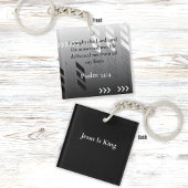 黒エレガントと灰色の抽象芸術聖句アート キーホルダー