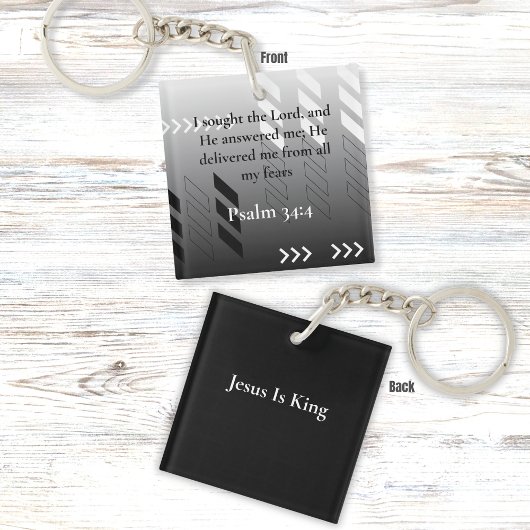 黒エレガントと灰色の抽象芸術聖句アート キーホルダー