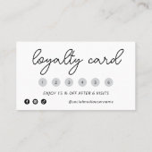 黒エレガントと白あなたのロゴを追加6ピンチ ロイヤリティカード (裏面)