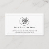 黒エレガントと白あなたのロゴを追加6ピンチ ロイヤリティカード (正面)