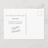 黒エレガントと白あなたの写真を保存する日付V 案内ポストカード (裏面)