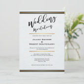 黒エレガントと白と金ゴールド結婚の 招待状 (スタンド正面)