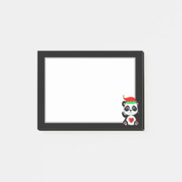 黒エレガントと白のかわいいパンダのクマの漫画 ポストイット