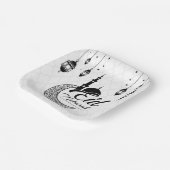 黒エレガントと白のイードムバラク ペーパープレート (傾斜あり)