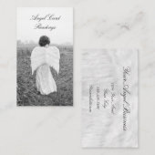 黒エレガントと白のエンジェルカー読ド 名刺 (正面/裏面)