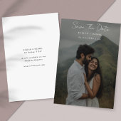 黒エレガントと白のオーバーレイ結婚写真 セーブザデート