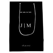 黒エレガントと白のカスタマイズ可能な結婚バッグ ミディアムペーパーバッグ (裏面)