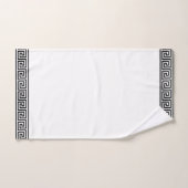 黒エレガントと白のギリシャ柄バスタオルS バスタオルセット (ハンドタオル)